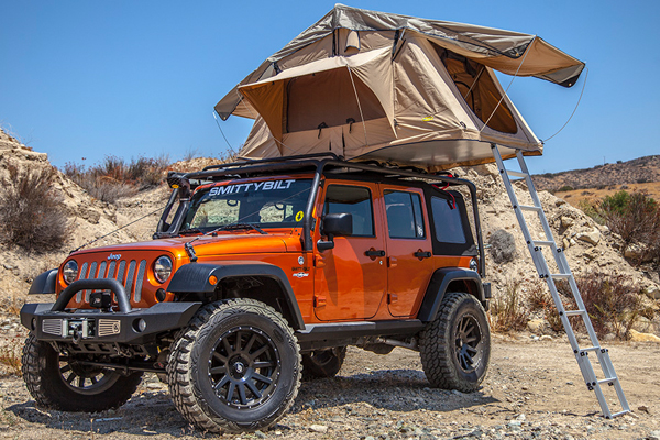 Jeep Wrangler 4×4 with Roof Top Tent - Rent For Less Maui